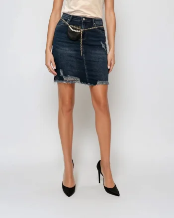 Fusta scurta jeans 1389-Albastru - S