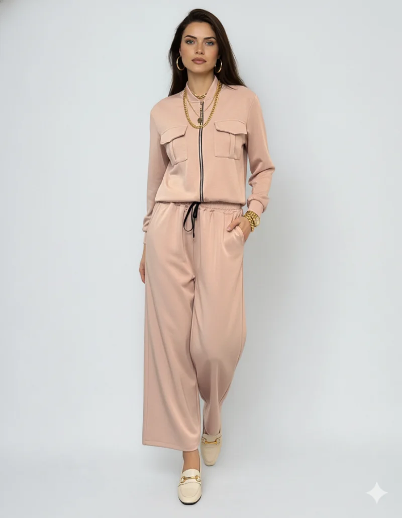 Fustă pantalon cu buzunare și șnur crem - Unica S-L