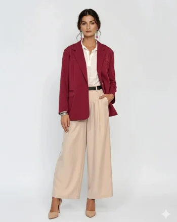 Sacou oversized damă grena - Unica (XL-3XL)