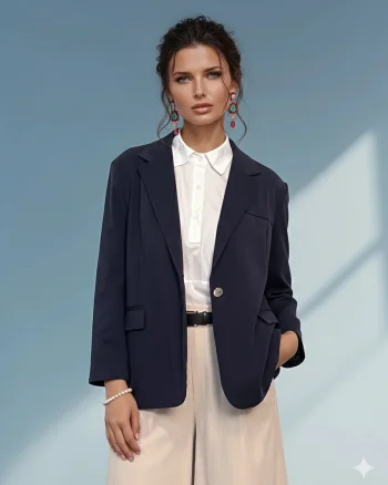 Sacou oversized damă navy - Unica (XL-3XL)