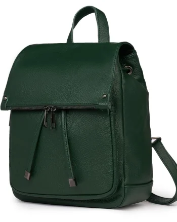 Rucsac piele naturala Jimmy verde inchis
