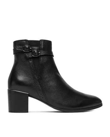 Botine elegante din piele naturala, Negru
