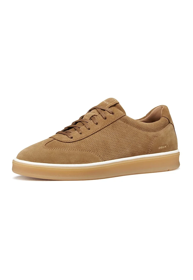 Pantofi sport low-cut din piele intoarsa, Caramel
