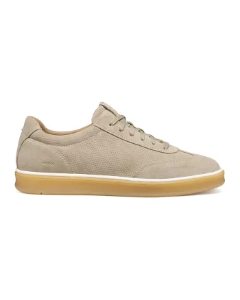 Pantofi sport low-cut din piele intoarsa, Maro nisip