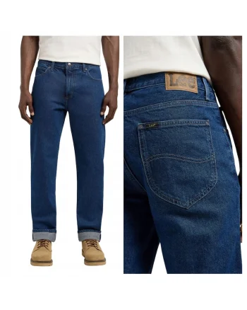Blugi Barbati,  West, Straight Fit, Talie Medie, Lungi, Fermoar, 5 Buzunare, Bumbac, W34-L32 US, Albastru