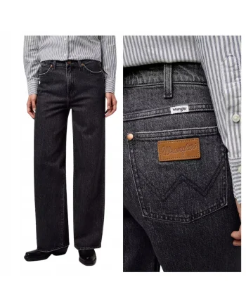 Blugi Dama,  Loose Straight, Straight Fit, Talie Inalta, 5 Buzunare, Lungi, Fermoar, Bumbac, Gri, Gri
