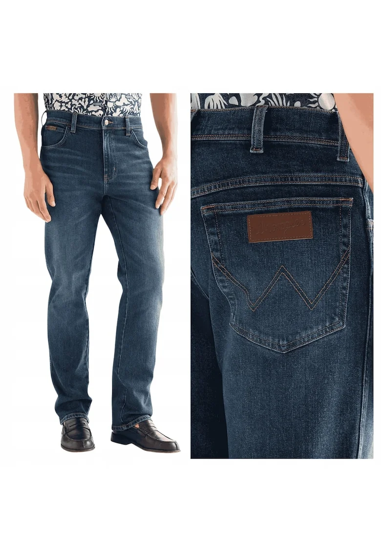 Blugi Barbati,  Texas, Slim Fit, Talie Medie, Lungi, Fermoar, 5 Buzunare, Bumbac, Albastru, Albastru