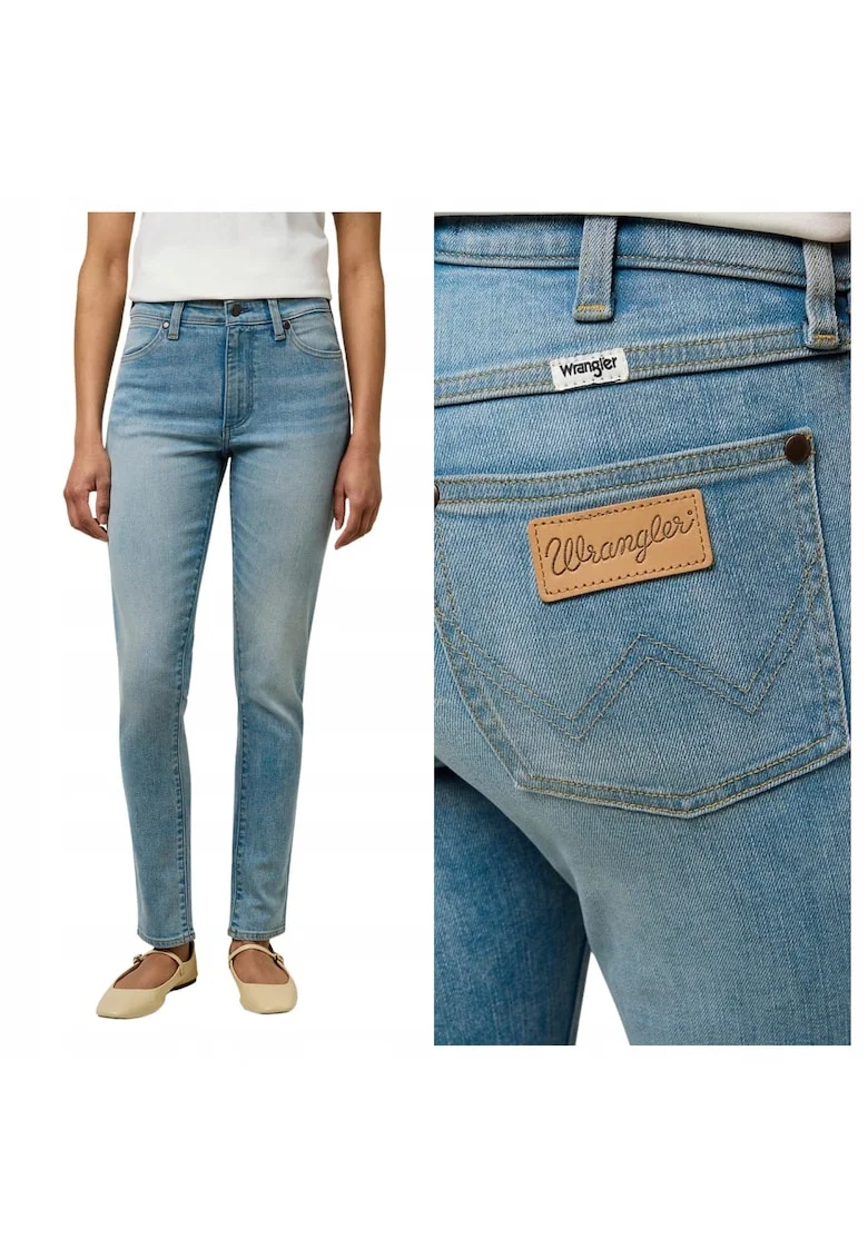 Blugi Dama,  Skinny High, Slim Fit, Talie Inalta, 5 Buzunare, Lungi, Fermoar, Bumbac, Albastru, Albastru