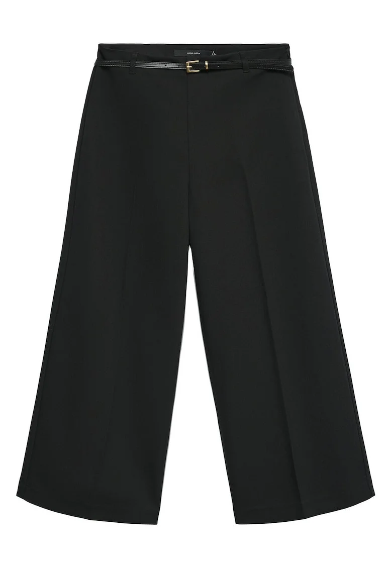 Pantaloni culottes dama,  negru, 81% poliester reciclat