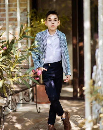 Costum bleumarin elegant sacou si pantaloni pentru baieti - Diego