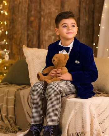 Pantaloni eleganti din stofa in carouri pentru baieti - Arthur