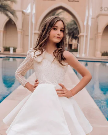 Rochie crem eleganta pentru fete - Aisha