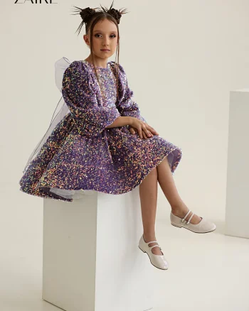 Rochie lila eleganta din paiete pentru fete - Violetta