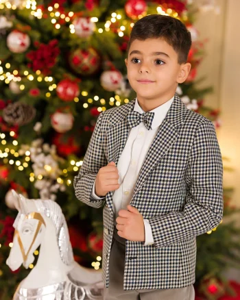 Sacou elegant stofa in carouri pentru baieti - Adam