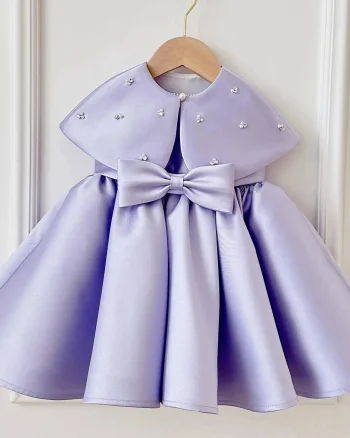 Rochie alba eleganta pentru fete, din tafta - Quinn