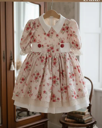 Rochie vintage eleganta cu flori pentru fete - Bella