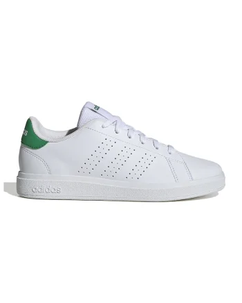 Pantofi sport de piele ecologica cu perforatii Advantage Base 2.0, Alb/Verde