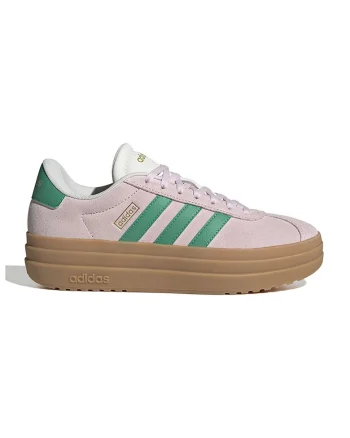 Pantofi sport VL Court Bold flatform din piele intoarsa, Verde/Roz pal