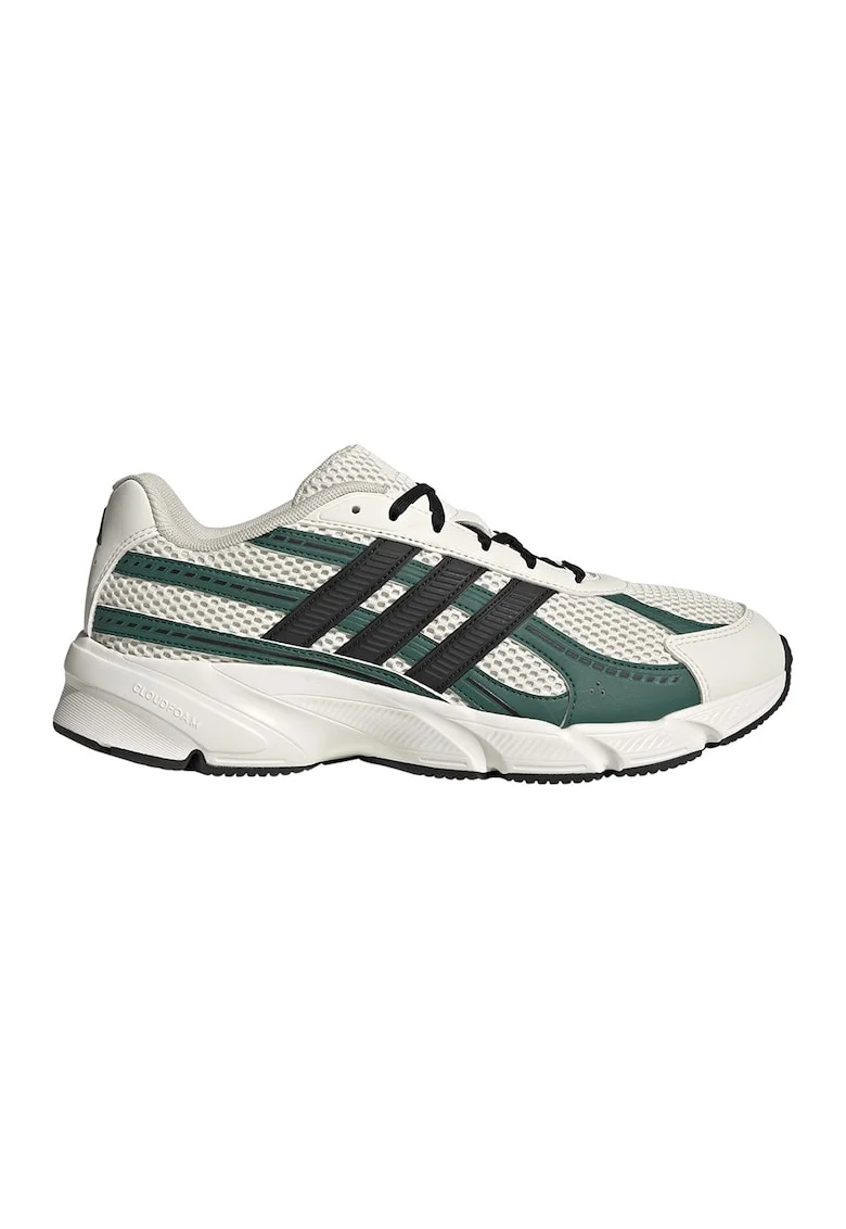 Pantofi sport din material textil cu talpa cu amortizare Technochaos 2000, Alb fildes/Negru stins/Verde feriga
