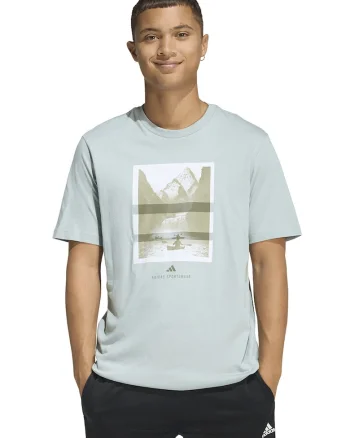 Tricou regular fit cu imprimeu grafic, Verde pal/Kaki