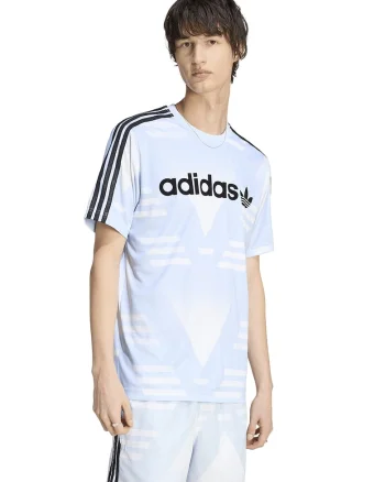Tricou cu imprimeu logo Sponsored, Alb/Albastru pal