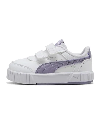 Pantofi sport Carina Mia V cu velcro, Alb optic/Liliac prafuit