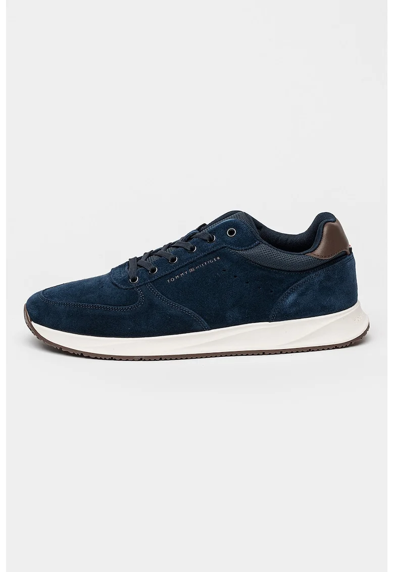 Pantofi sport Newport din piele intoarsa cu talpa wedge, Maro/Bleumarin