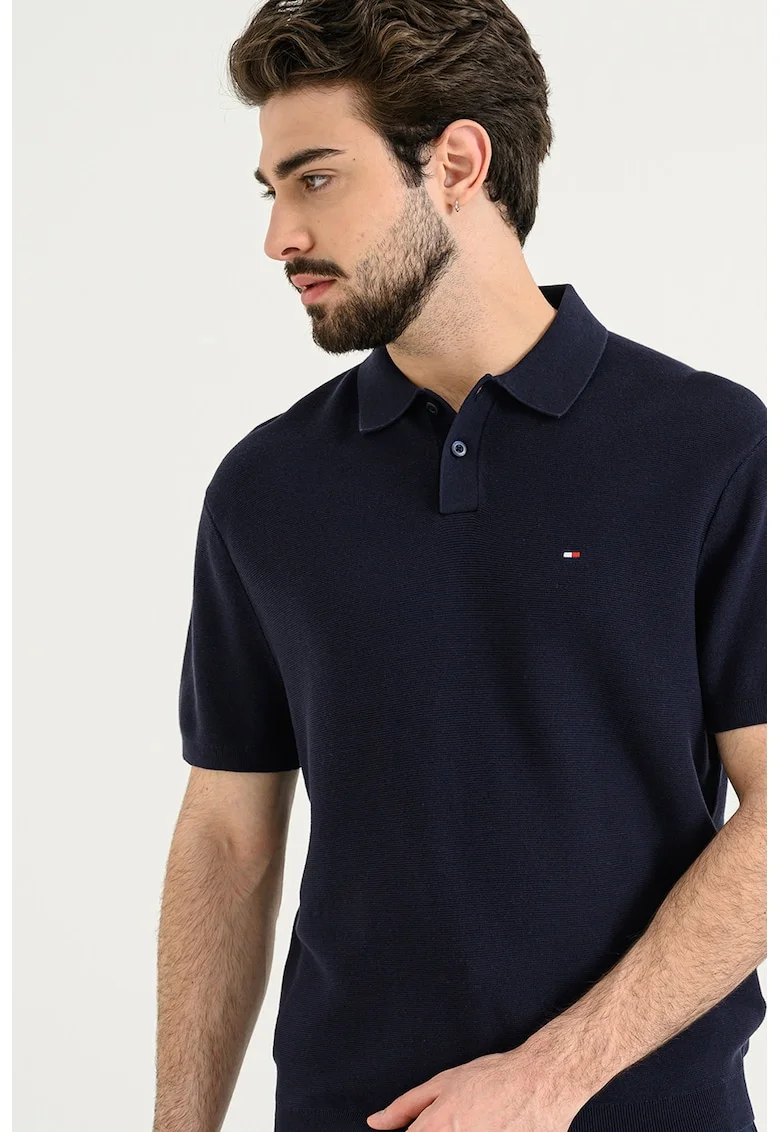 Tricou polo din bumbac organic, Bleumarin