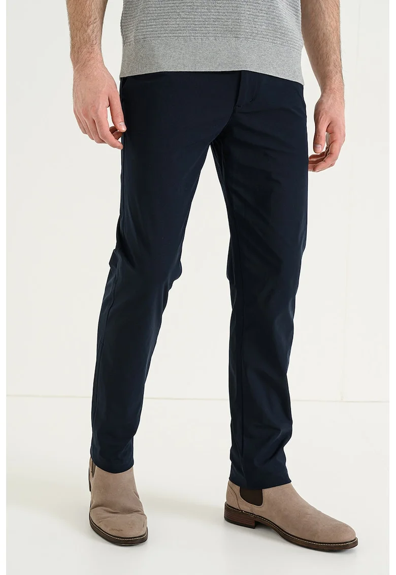 Pantaloni eleganti slim-fit cu croiala dreapta Denton, Bleumarin