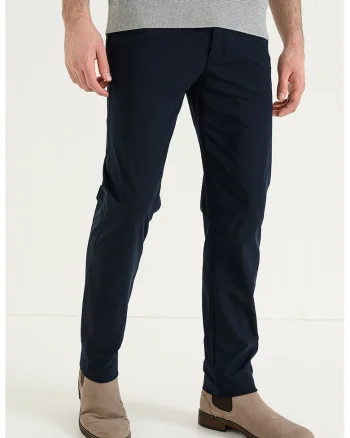 Pantaloni eleganti slim-fit cu croiala dreapta Denton, Bleumarin