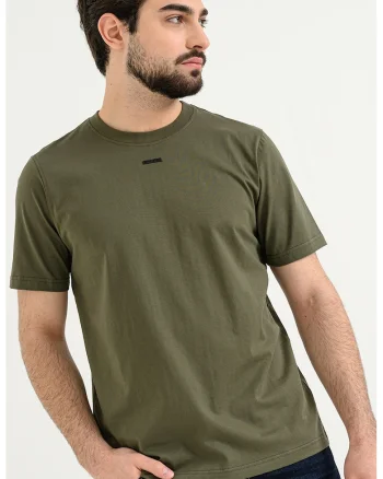 Tricou cu decolteu la baza gatului Adjust, Kaki inchis