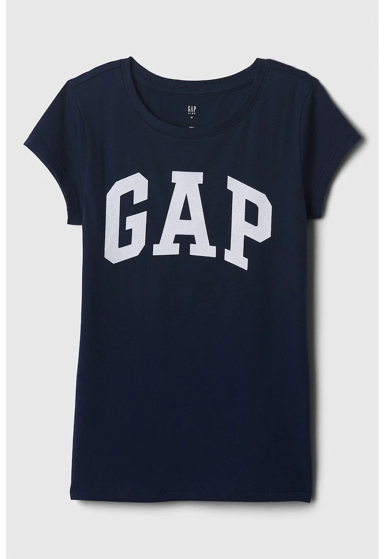 Tricou cu imprimeu logo, Alb/Albastru ultramarin