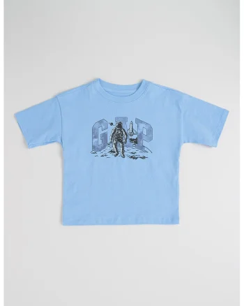 Tricou din bumbac cu logo, Albastru deschis