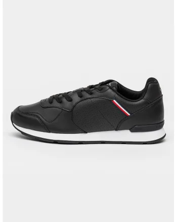 Pantofi sport Runner Icon din piele cu garnituri din piele ecologica, Negru