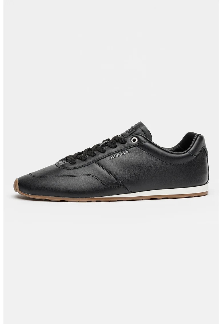 Pantofi sport Lorun din piele cu imprimeu logo lateral, Negru
