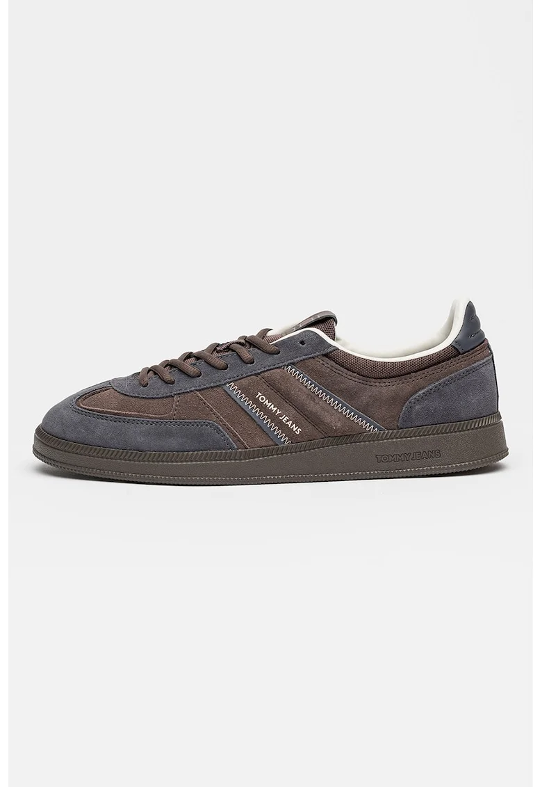 Pantofi sport low-cut Greenwich din piele intoarsa, Maro/Bleumarin