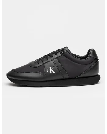 Pantofi sport cu talpa wedge si garnituri din material sintetic, Negru