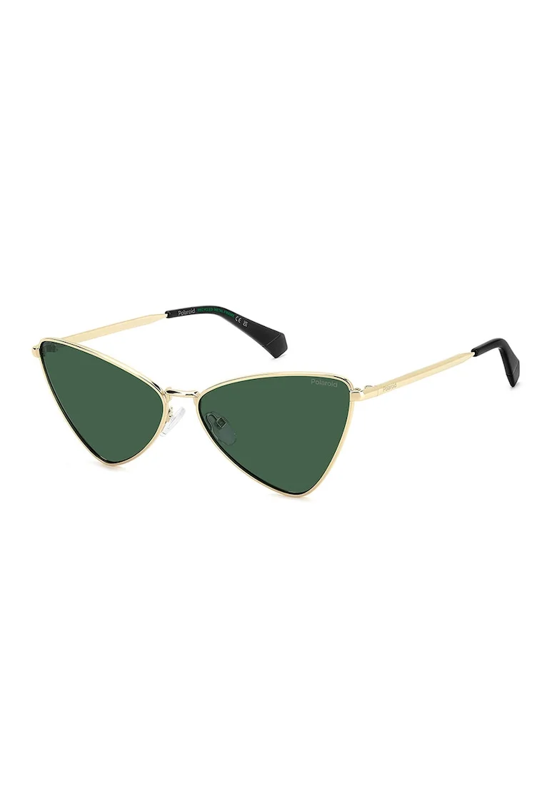 Ochelari de soare cat-eye cu rama din otel inoxidabil, Auriu