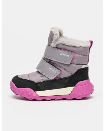 Ghete de iarna cu inchidere velcro Trekkyup, Negru/Lila pal/Ametist