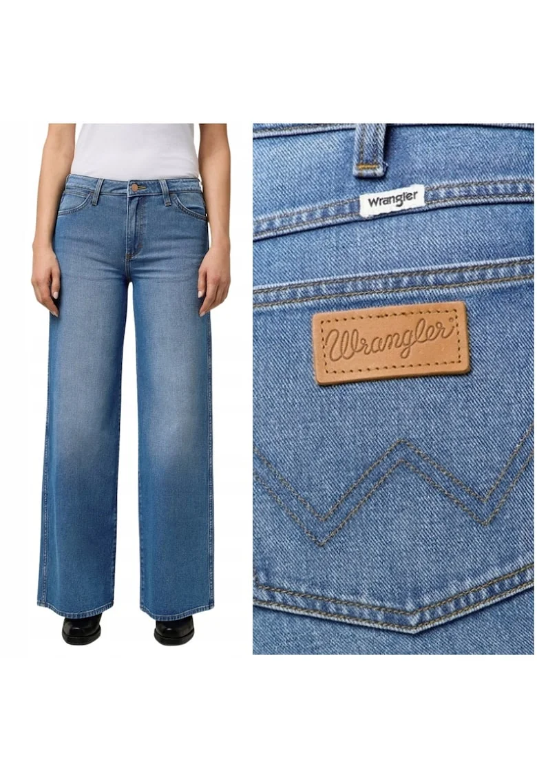 Blugi Dama,  World Wide 661, Flared Jeans, Talie Medie, 5 Buzunare, Fermoar, Lungi, Bumbac, W29-L32 US, Albastru