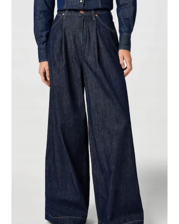 Pantaloni largi dama,  denim, Albastru