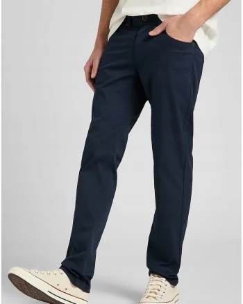 Pantaloni barbatesti  Daren Zip Fly, bumbac/elastan, bleumarin,