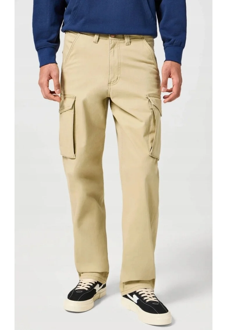 Pantaloni cargo barbati  Casey Jones, croiala lejera, bumbac/elastan, bej