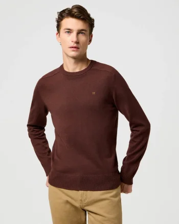 Pulover barbati,  KNIT SWEATER 112371538, bumbac, maro
