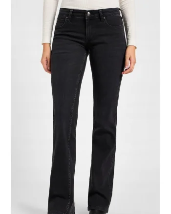 Blugi dama  Jessica bootcut, talie joasa, elasticitate, negru, bumbac/poliester