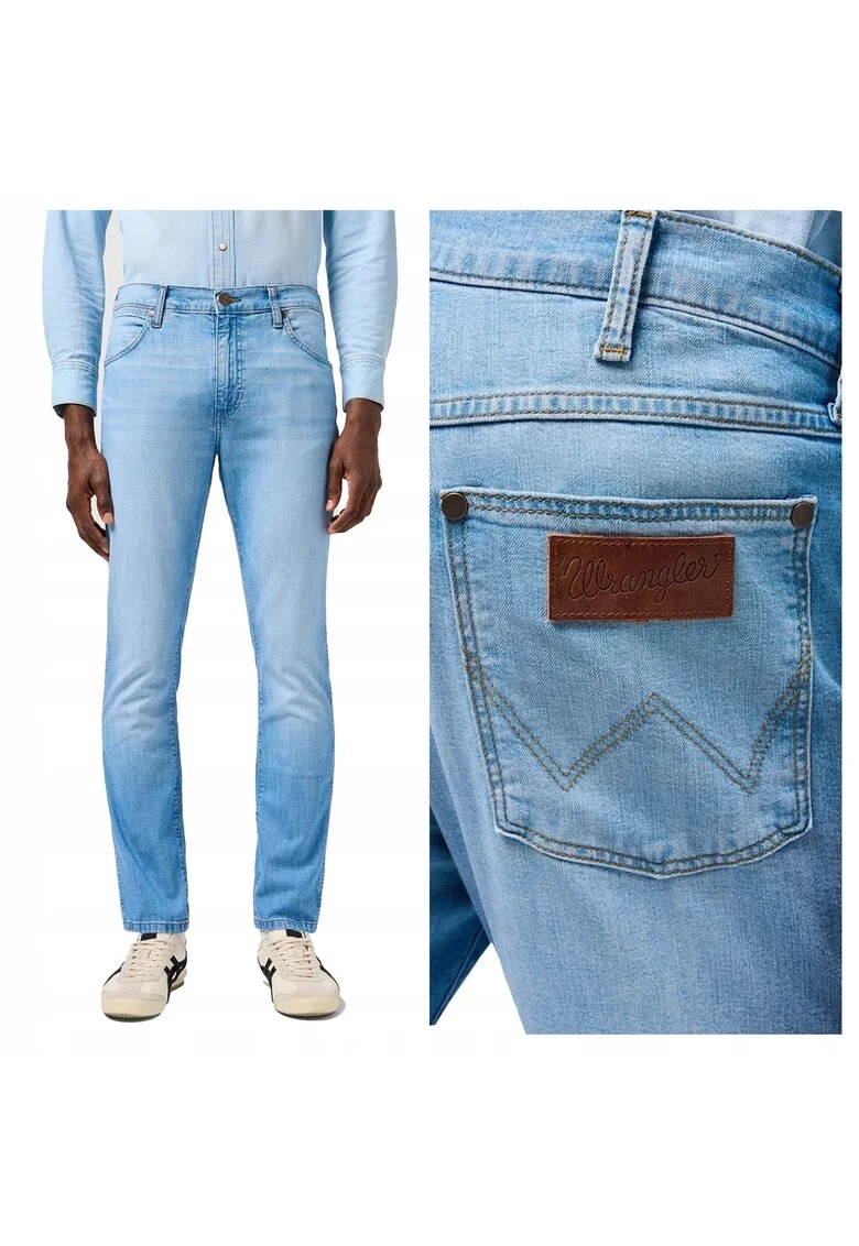 Blugi Barbati,  19 Series, Slim Fit, Talie Joasa, 5 Buzunare, Fermoar, Lungi, Bumbac, W36-L34 US, Albastru