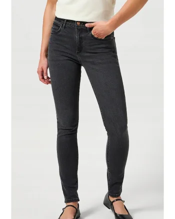 Blugi dama,  HIGH SKINNY, talie inalta, negru, Negru