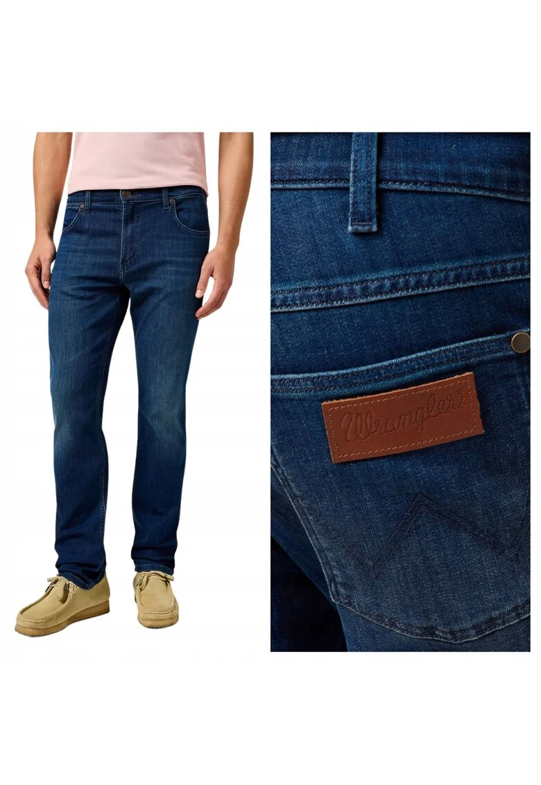 Blugi Barbati,  Greensboro, Straight Fit, Talie Medie, Fermoar, Lungi, 5 Buzunare, Bumbac, W31-L32 US, Albastru