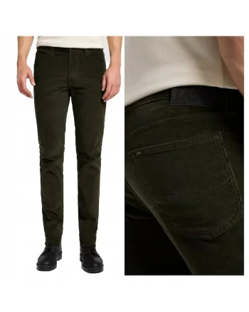 Blugi Barbati,  Daren Zip Fly, Straight Fit, Talie Medie, Fermoar, 5 Buzunare, Lungi, Bumbac, Verde, Verde