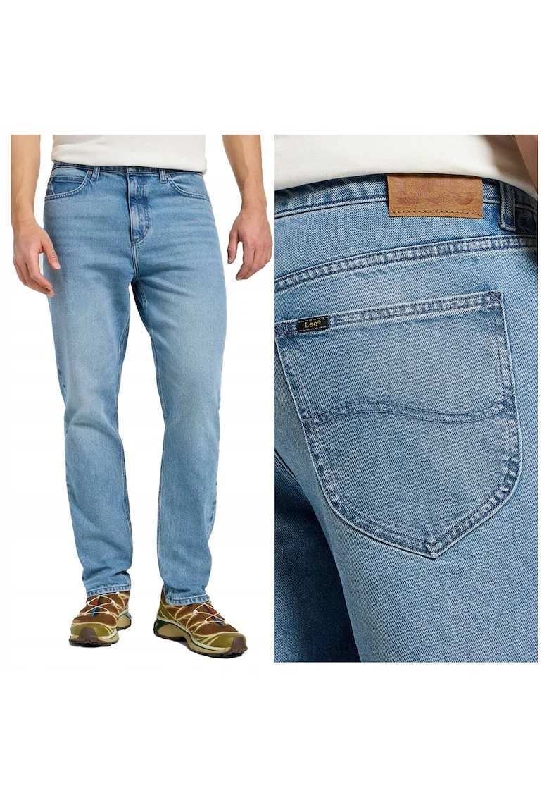 Blugi Barbati,  Austin, Slim Fit, Talie Medie, 5 Buzunare, Fermoar, Lungi, Bumbac, W30-L30 US, Albastru
